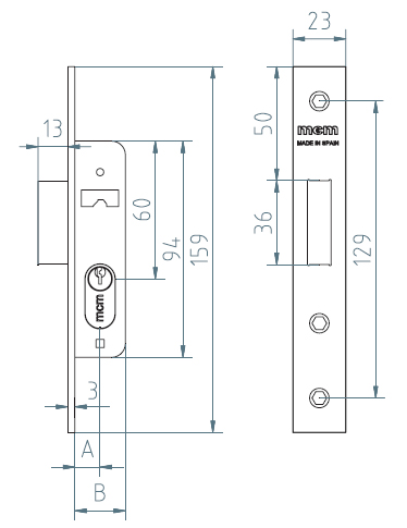 cerradura puerta metélica 1549