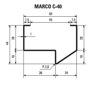 PUERTA GALVANIZADA DOBLE HOJA MARCO C-40