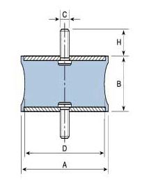 Soporte cilíndrico diábolo macho