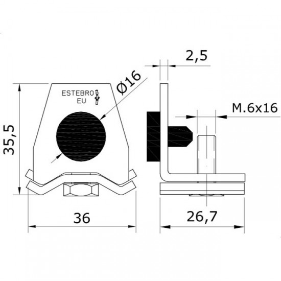 Tope para puertas correderas