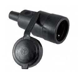 Base móvil de goma 16A cuello largo negra