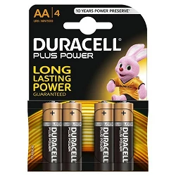 Pilas alcalinas Duracell LR06 AA. Blister de 4.