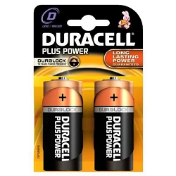 Pilas alcalinas Duracell LR20 D. Blister de 2.