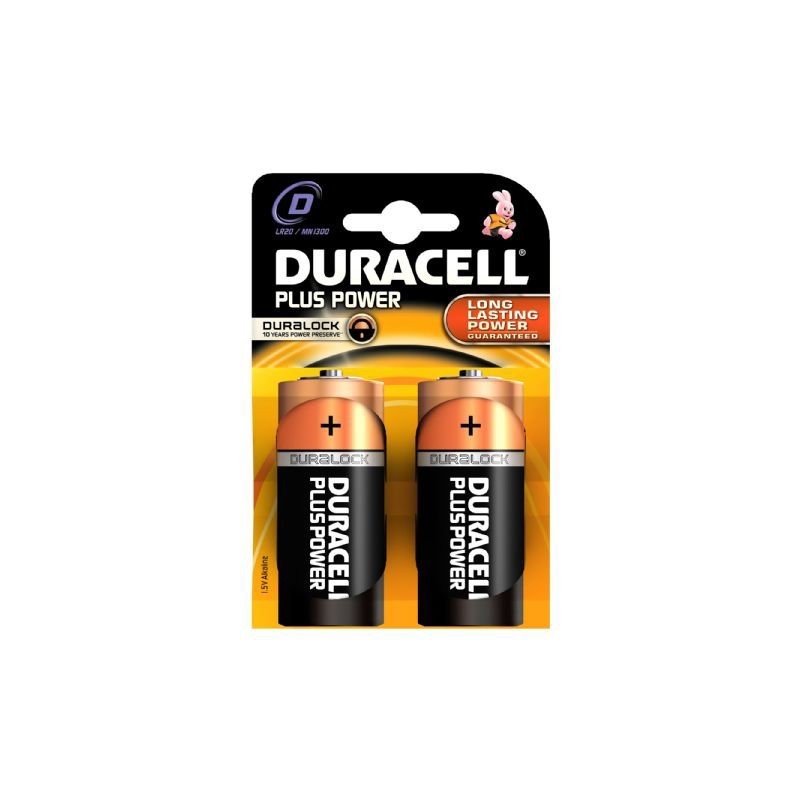 Pilas alcalinas Duracell LR20 D. Blister de 2.