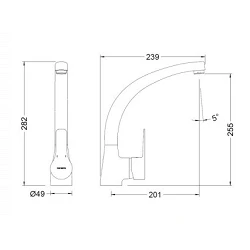 Grifo monomando para fregadero caño fundido cromado K8