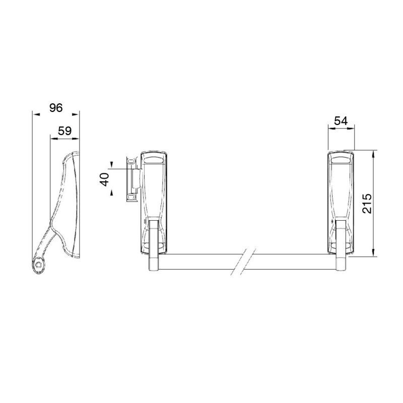 Cerradura antipánico de empuje para sobreponer D57000