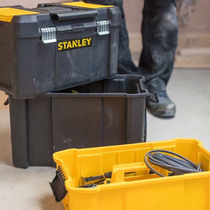 STANLEY - Taller móvil metálico de gran capacidad con bandeja extraíble, 3  cajones, ruedas y asa de transporte