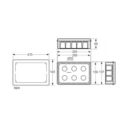 Caja de empotrar con garra metálica