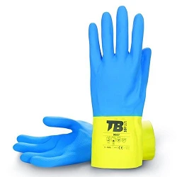 Guantes de latex flocado bicolor 9007