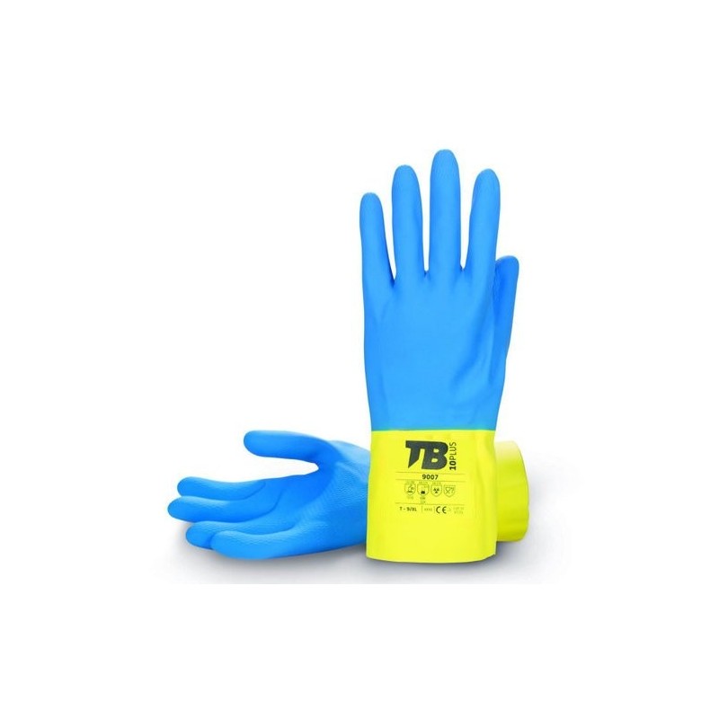 Guantes de latex flocado bicolor 9007