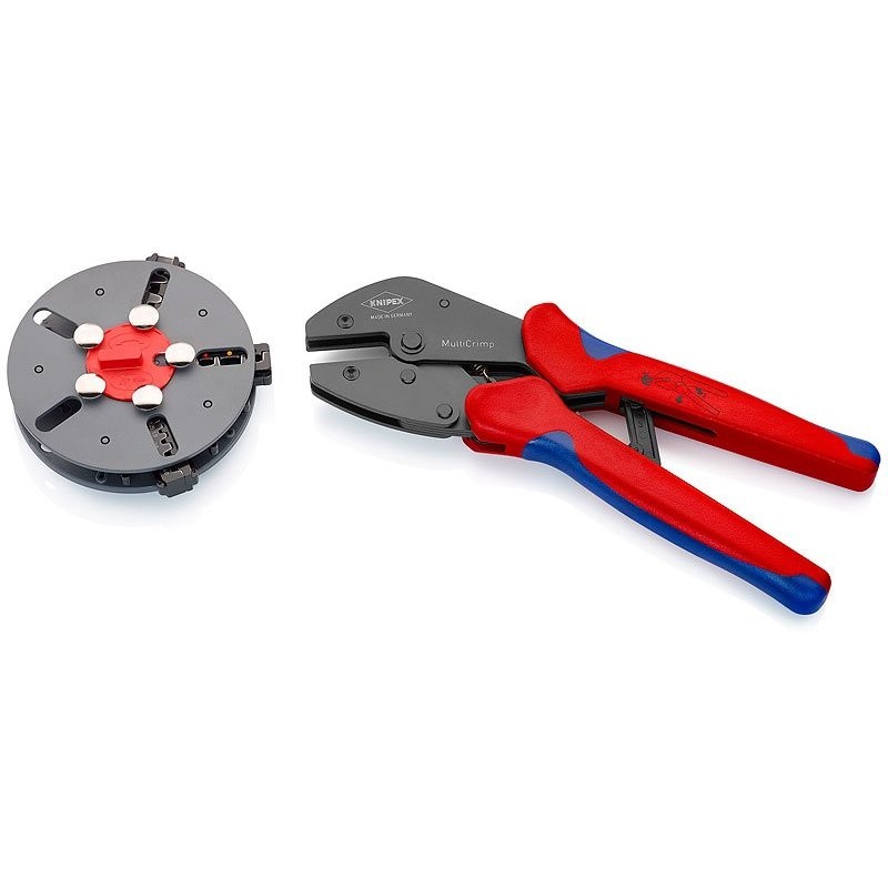 Alicate de entallaje 250 mm con cargador de mordazas KNIPEX MultiCrimp®