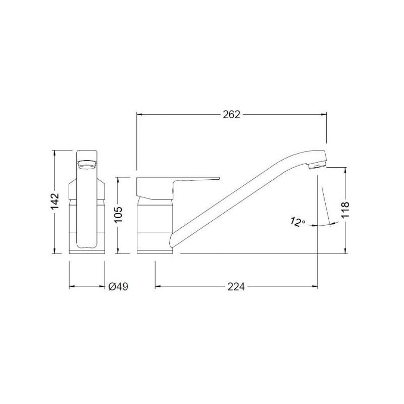 Grifo monomando para fregadero Genebre K8. Venta online de griferia