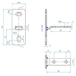 Soporte horizontal perforado