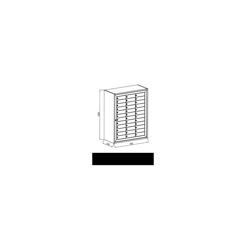 BUZON BCP NEGRO 36 CASILLEROS PUERTAS CIEGAS