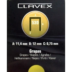 Grapas Clavex 530. Caja de 5.000 unidades.