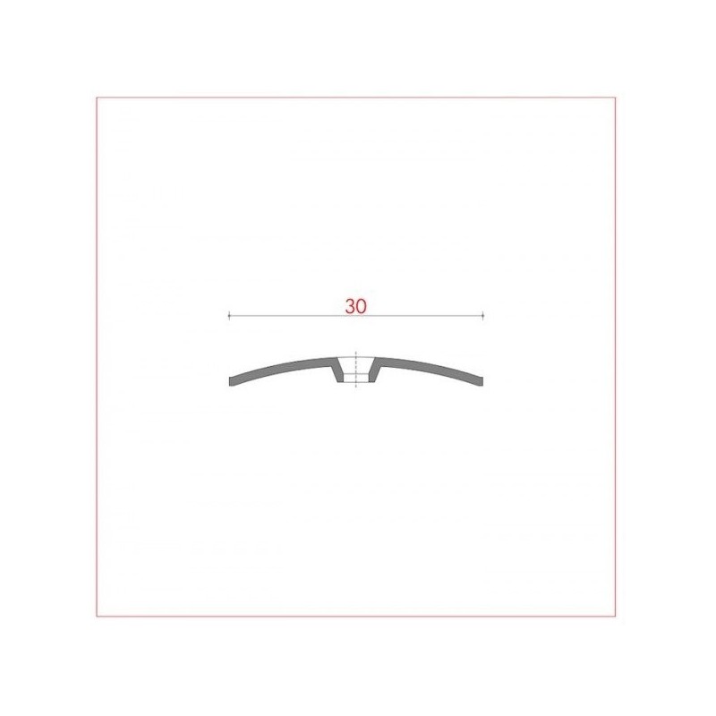 Tapajuntas de 30 mm. al mismo nivel de media caña