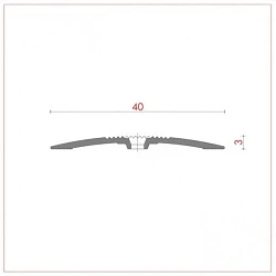 Tapajuntas de aluminio para atornillar de 40 mm. mismo nivel