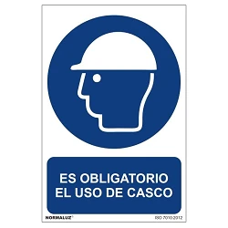 Señal de uso de casco obligatorio