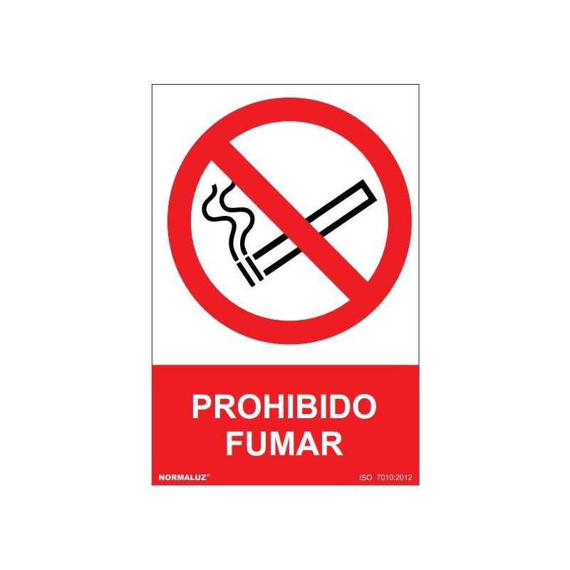 Señal de prohibido fumar 30 x 21 cm.