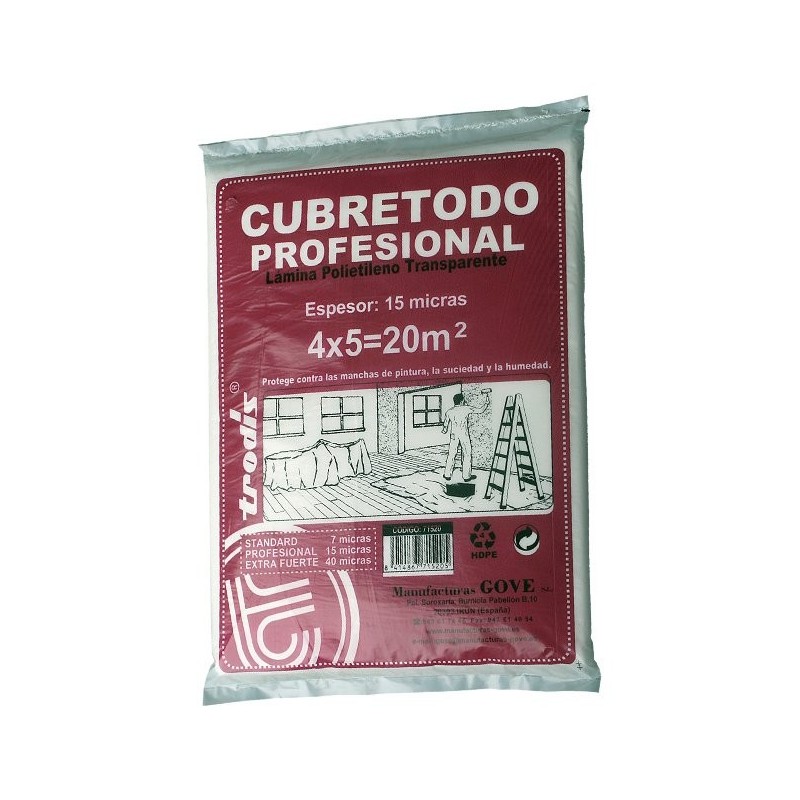 Cubretodo profesional de 20 m²