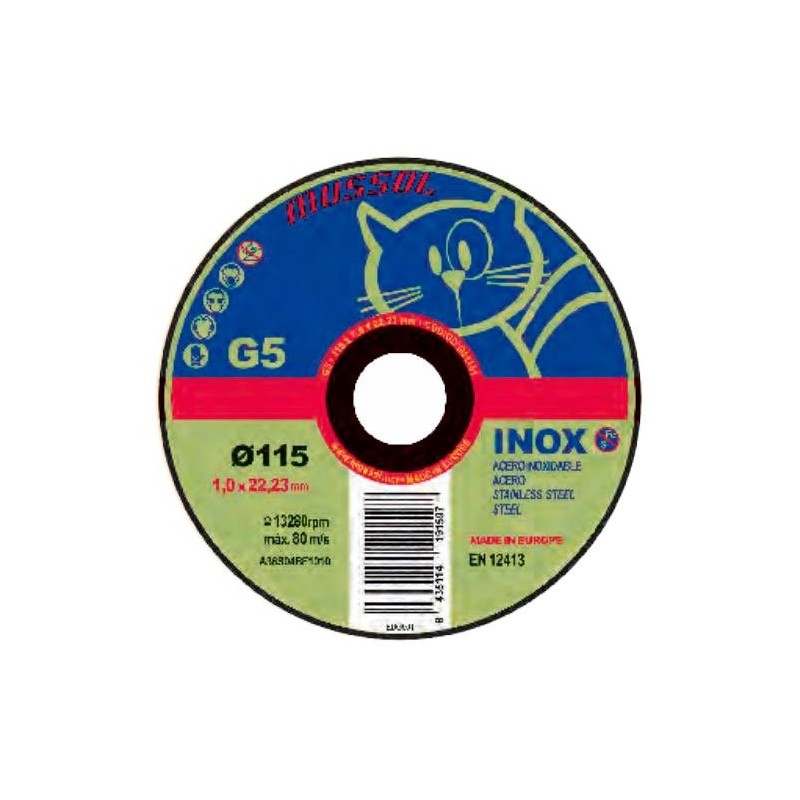 Disco para acero inoxidable 125x1x22,23