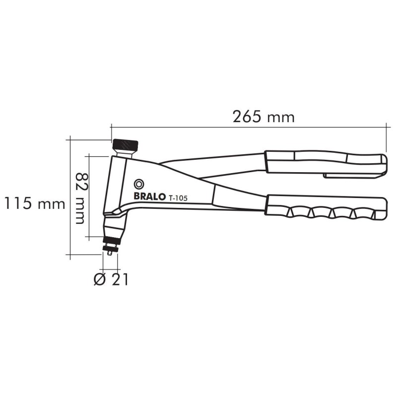 Remachadora manual T-105 para tuercas de Bralo