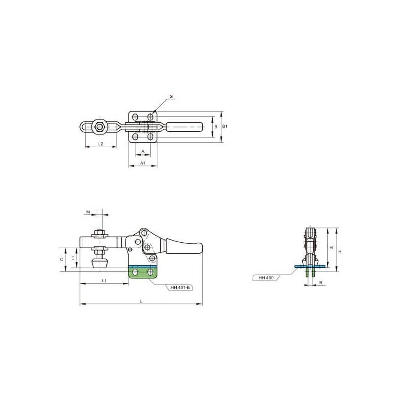 Brida Kakuta de brazo horizontal HH 400