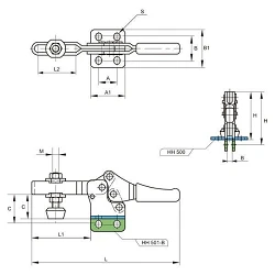 Brida Kakuta de brazo horizontal HH 450