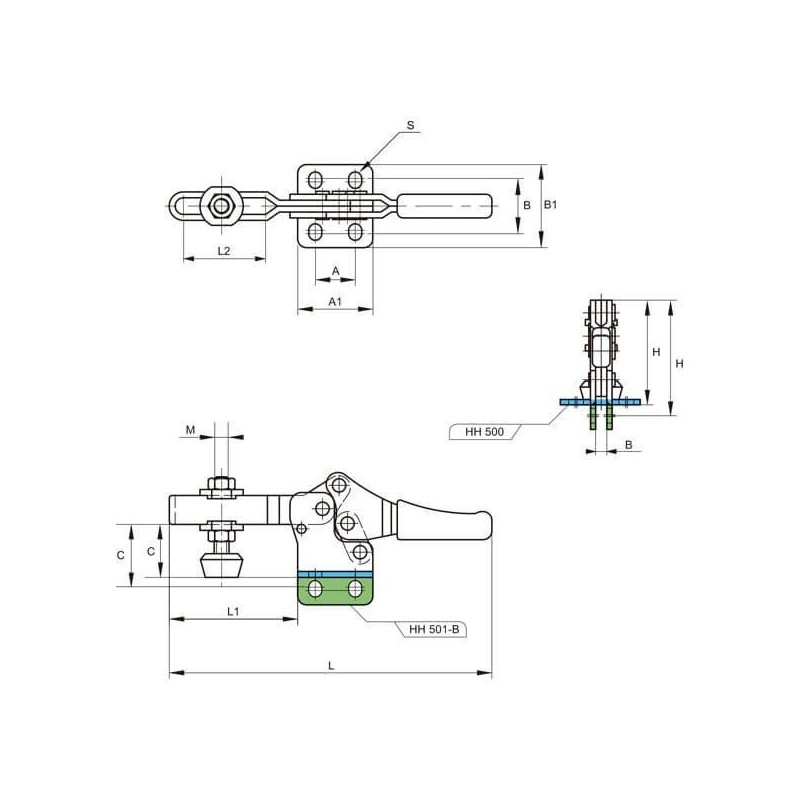 Brida Kakuta de brazo horizontal HH 450