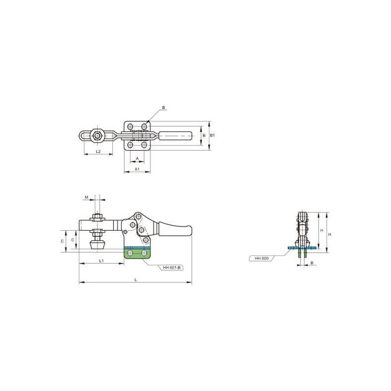 Brida Kakuta de brazo horizontal HH 600