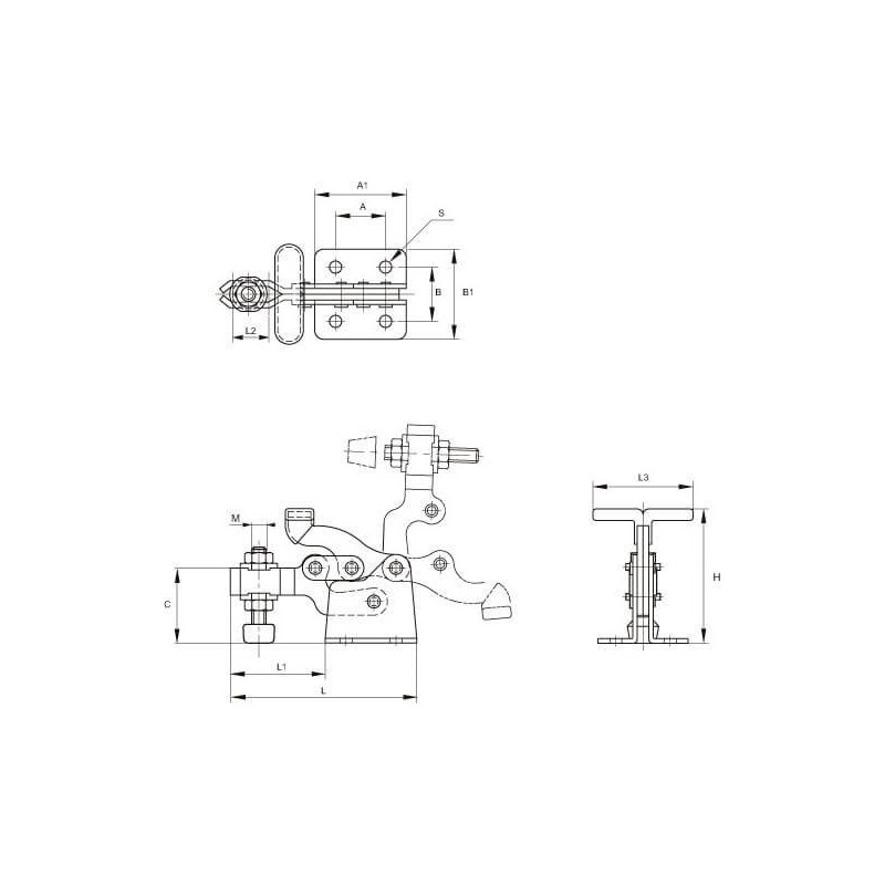 Brida Kakuta de  brazo vertical HV200