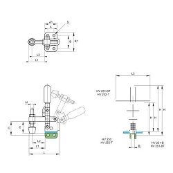 Brida Kakuta de apriete vertical HV 250