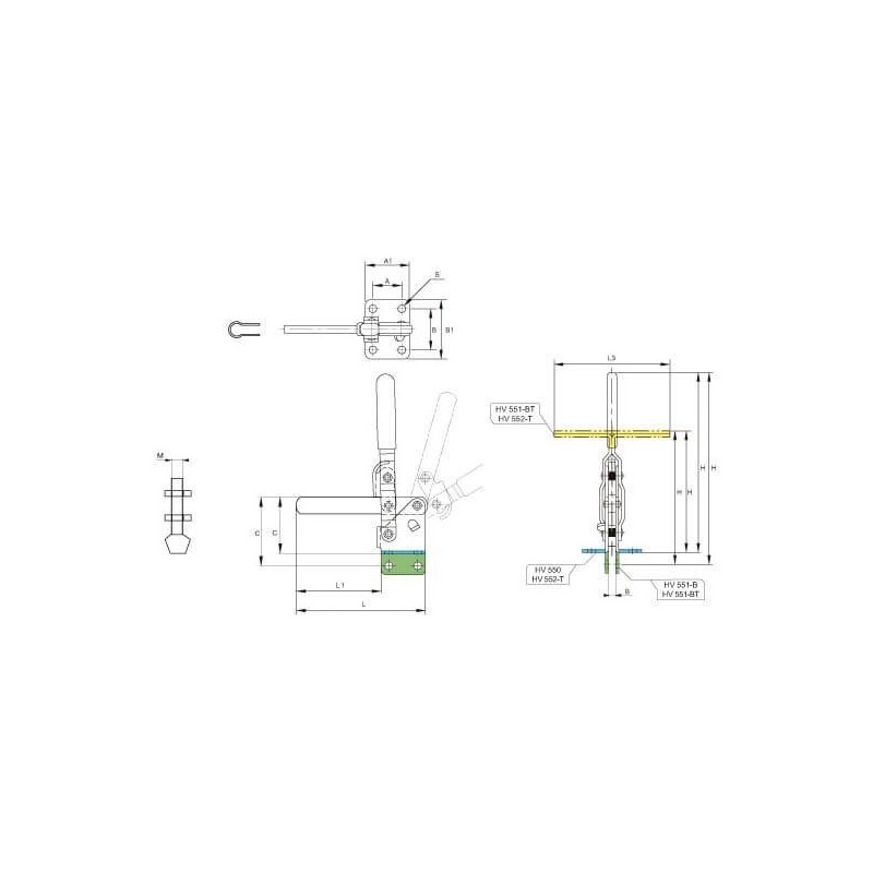 Brida Kakuta de apriete vertical HV 550