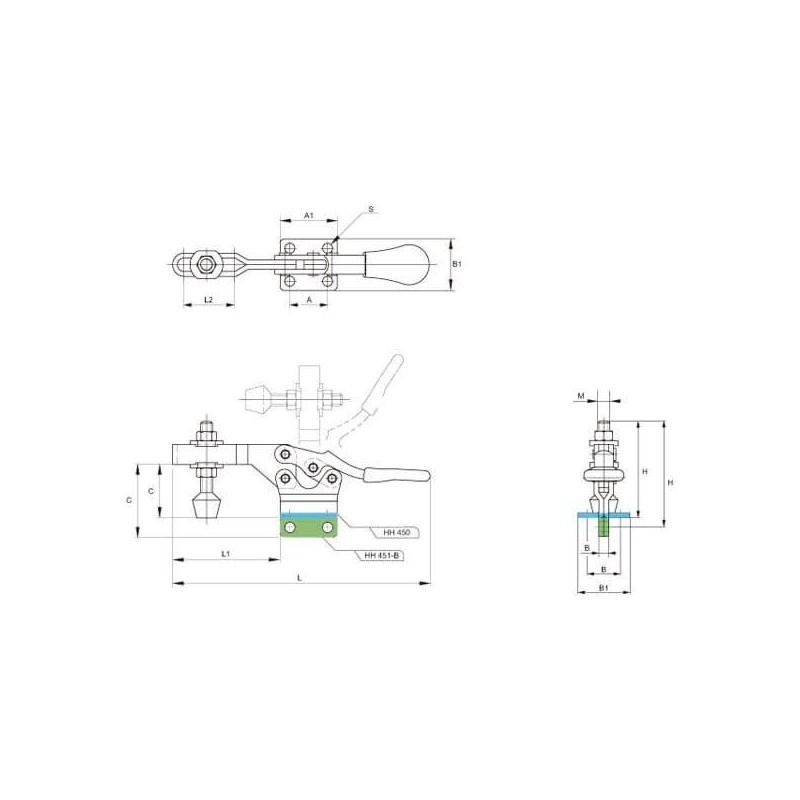 Brida rápida horizontal HH450