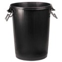 Cubo de basura negro sin tapa de 100 litros