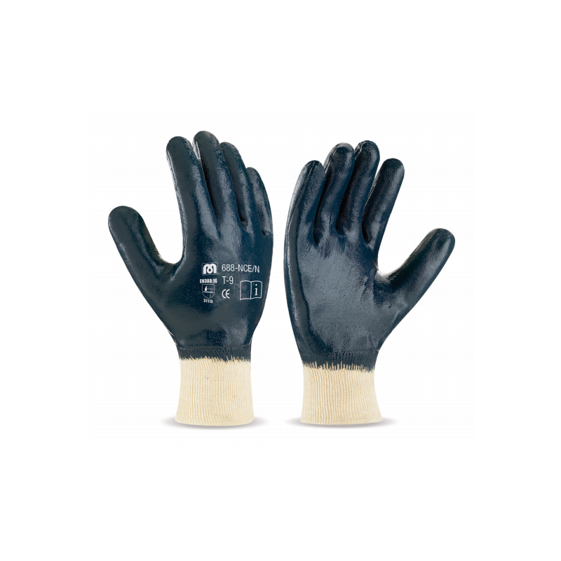 Pack de guantes recubiertos de nitrilo con puño elástico
