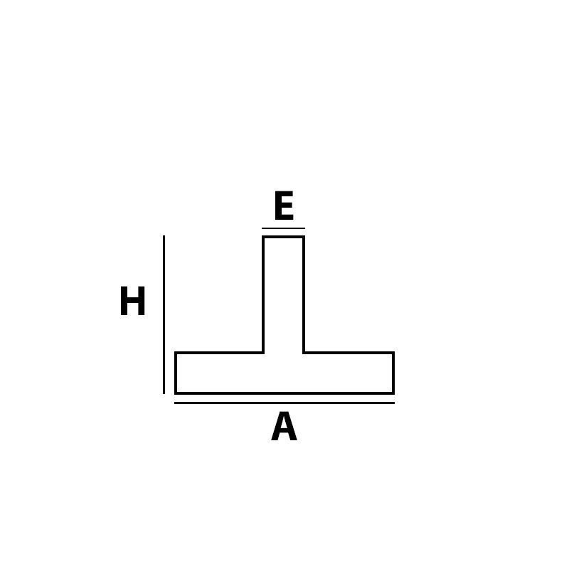 Perfil de aluminio en "T"