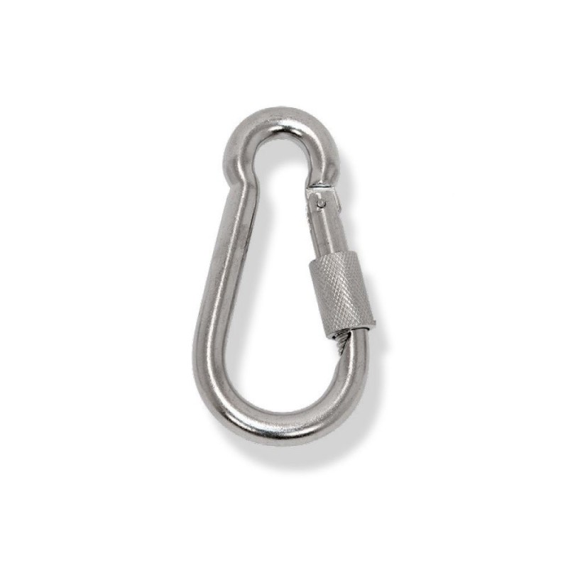 Mosquetón muelle con tuerca inox