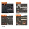 Carro negro XL de 6 cajones equipado con 223 herramientas