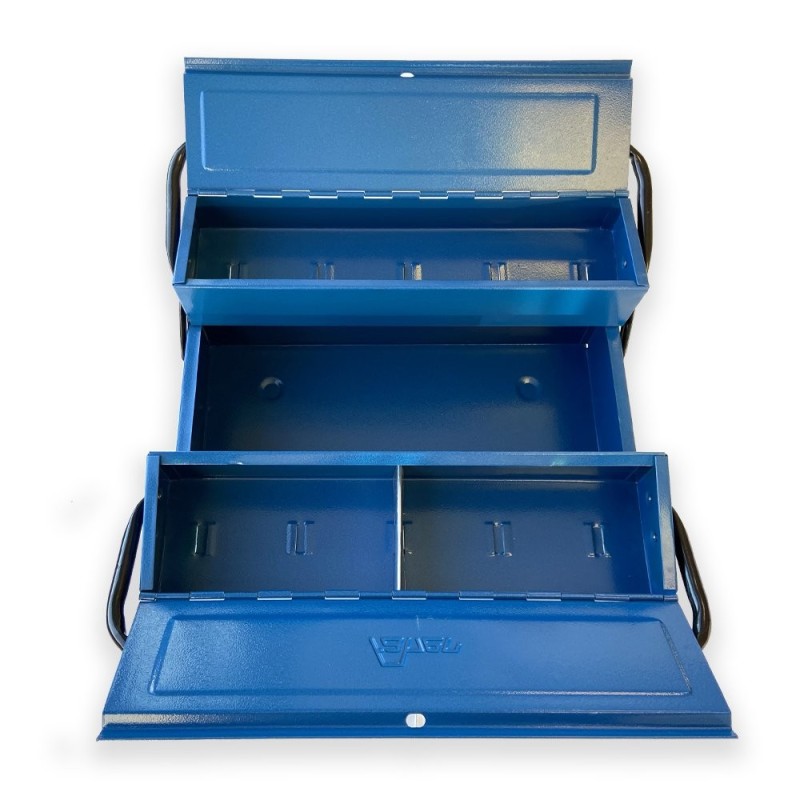 Caja herramientas metálica 5 compartimentos 43x20x21 cm