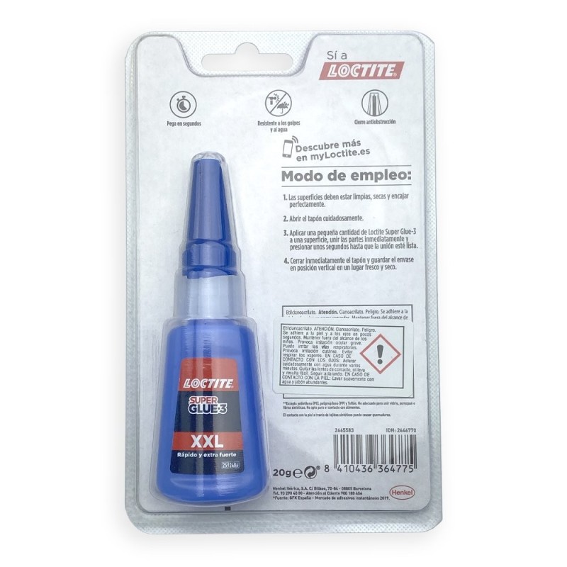 Comprar Adhesivo Uso Frecuente Super Glue 3 XXL · Loctite · Hipercor