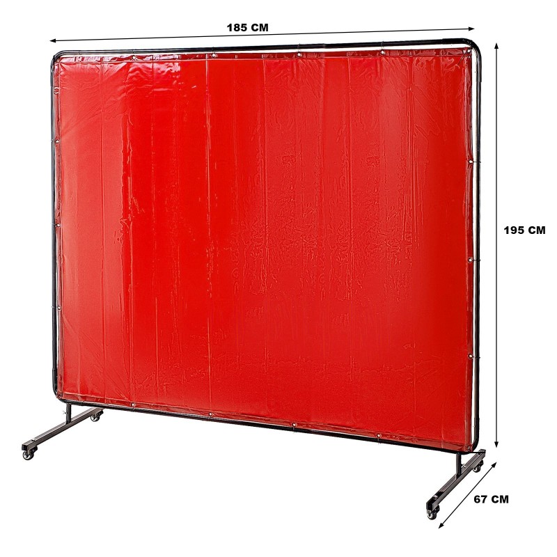 Panel Protector de Soldadura 1850x1950 Color Rojo Aslak 803508