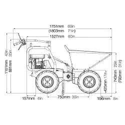 Dumper Eléctrico Batería Articulado 4x4  Truxta 450 B450PE