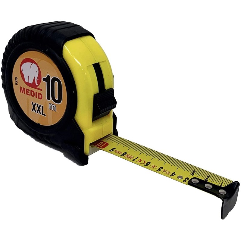 Flexómetro Enrollable Funda De Goma 10M 25 MM Medid Elephant XXL 9310