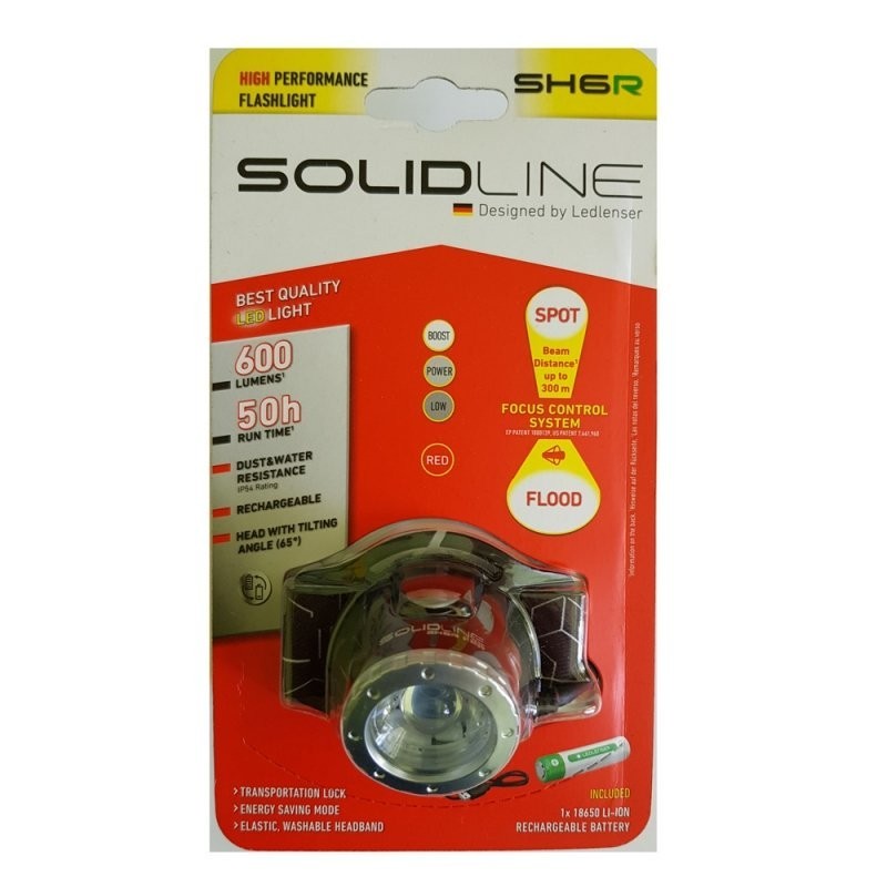 Linterna LED frontal recargable Solidline SH6R