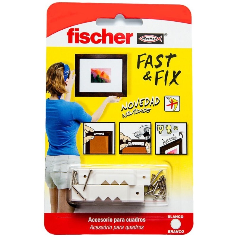 Colgador Fast & Fix Cuadros Rectos Fischer. Blíster de 10