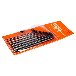 Juego de 7 llaves acodadas pavonadas Torx Bahco