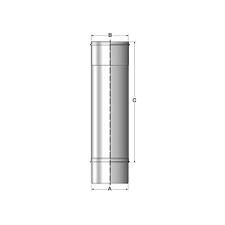 Tubo recto para chimenea de simple pared inoxidable TI Bofill