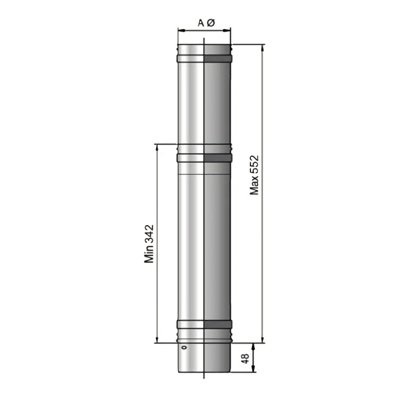 Tubo extensible para chimenea de simple pared estanca TEG Bofill
