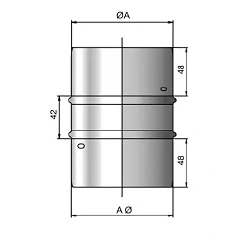 Manguito macho-macho para chimenea de simple pared estanco MMG Bofill